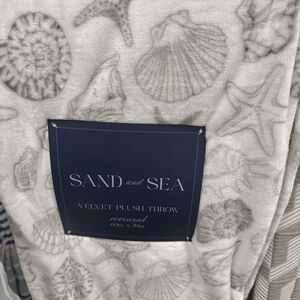 Sand and Sea shells Velvet Plush Throw